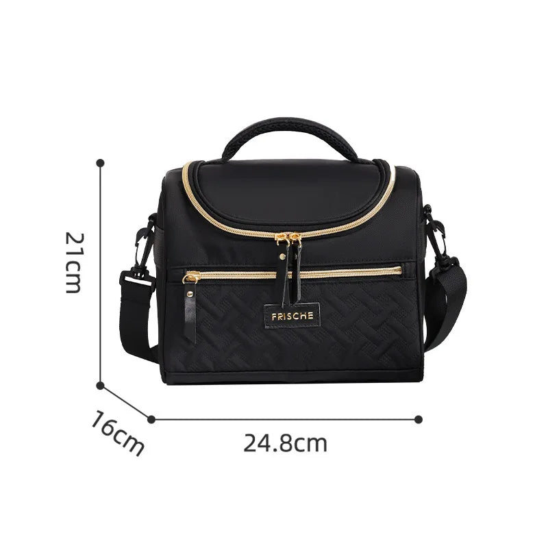 2 in 1 Portable Lunch Tote Bag for Women Multi Purpose Insulated Shoulder Pouch Makeup Durable Waterproof Outdoor Travel Bag